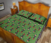 Nutcracker Green Pattern Print Bed Set Quilt-grizzshop