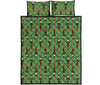 Nutcracker Green Pattern Print Bed Set Quilt-grizzshop