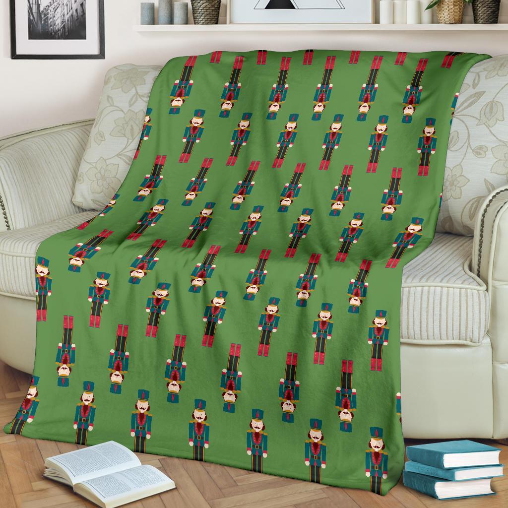 Nutcracker Green Pattern Print Blanket-grizzshop