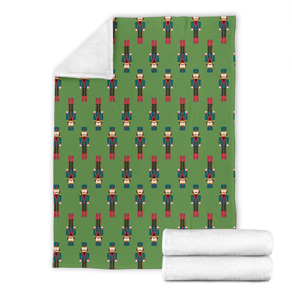 Nutcracker Green Pattern Print Blanket-grizzshop