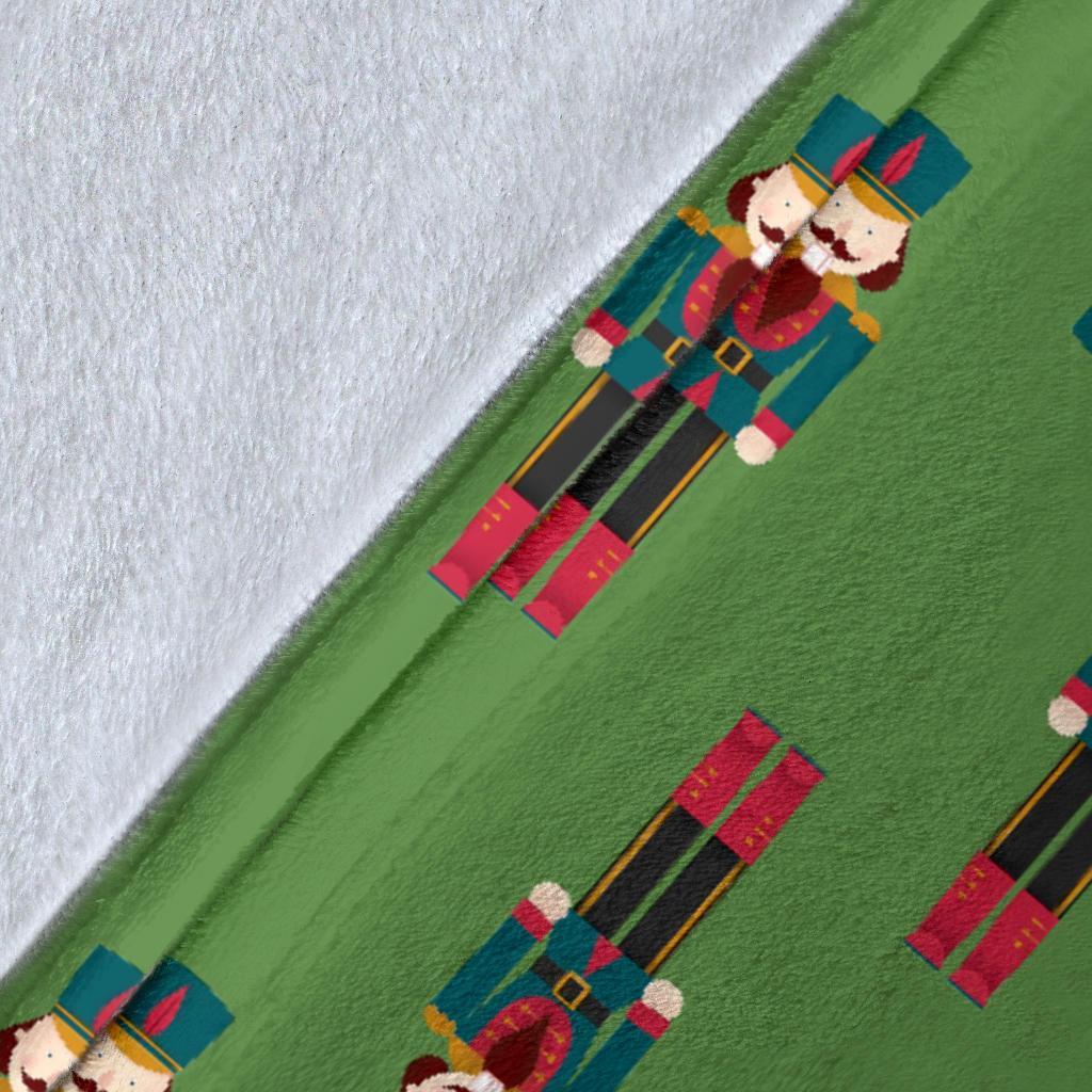 Nutcracker Green Pattern Print Blanket-grizzshop