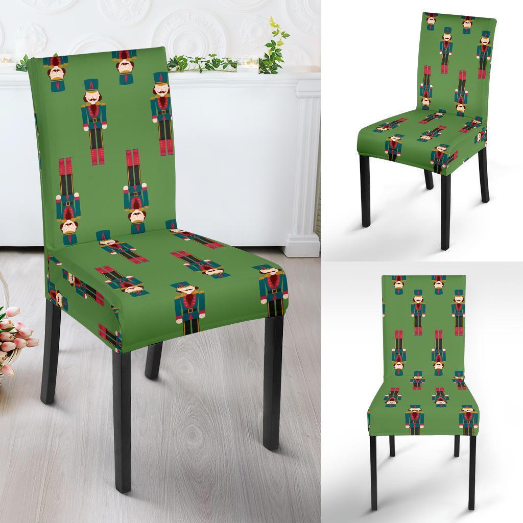 Nutcracker Green Pattern Print Chair Cover-grizzshop