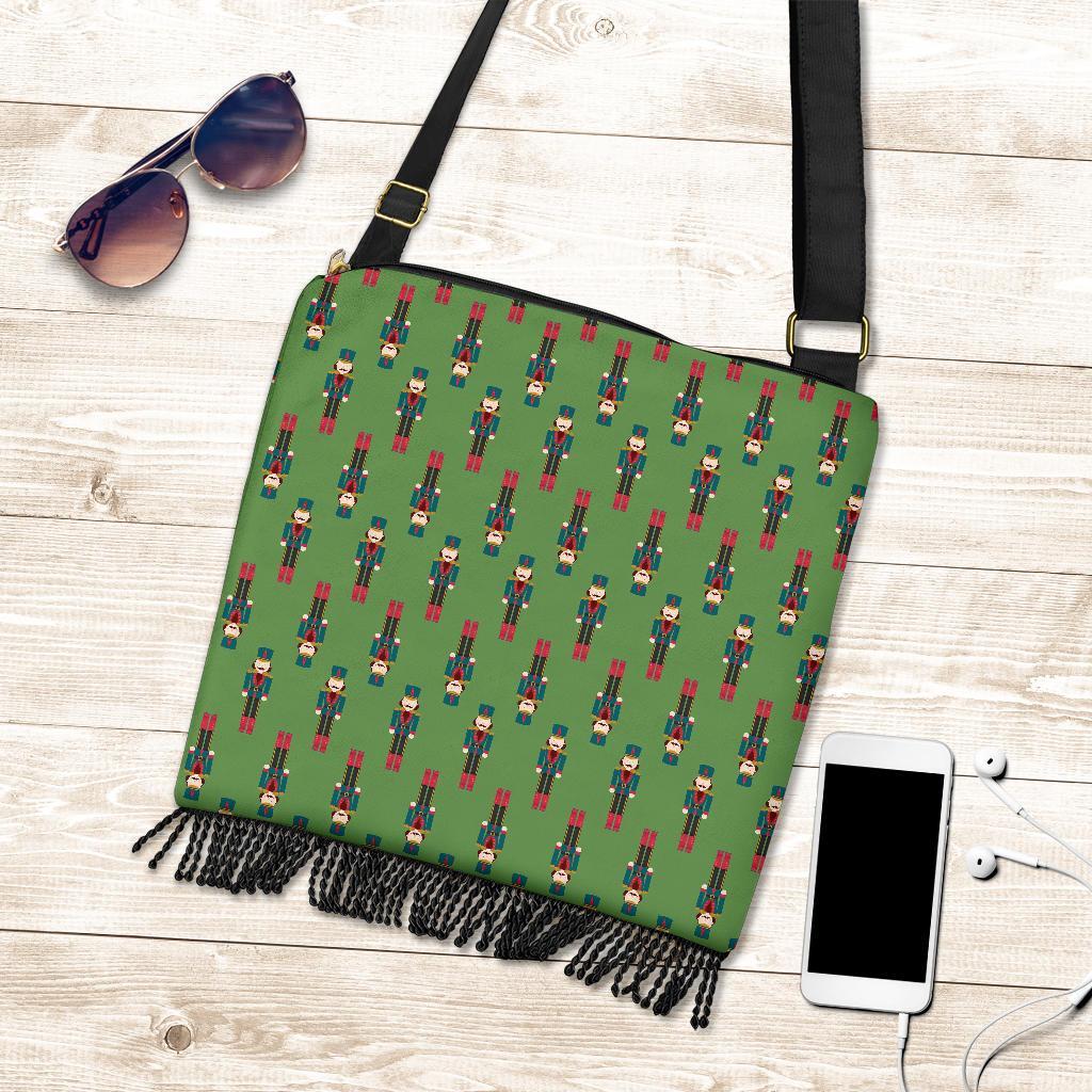 Nutcracker Green Pattern Print Crossbody bags-grizzshop