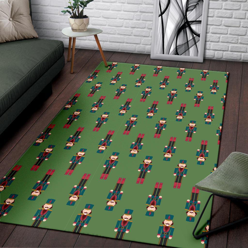 Nutcracker Green Pattern Print Floor Mat-grizzshop