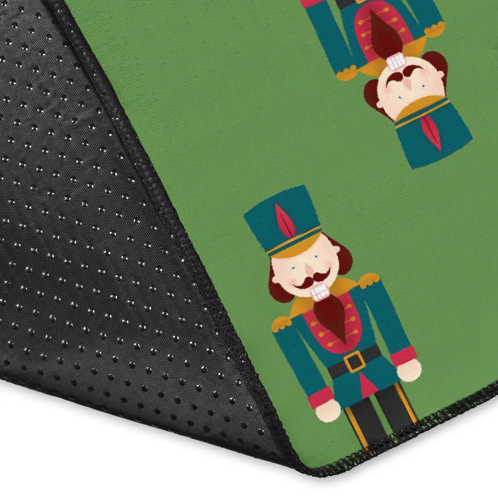 Nutcracker Green Pattern Print Floor Mat-grizzshop