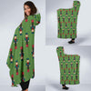 Nutcracker Green Pattern Print Hooded Blanket-grizzshop