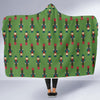 Nutcracker Green Pattern Print Hooded Blanket-grizzshop