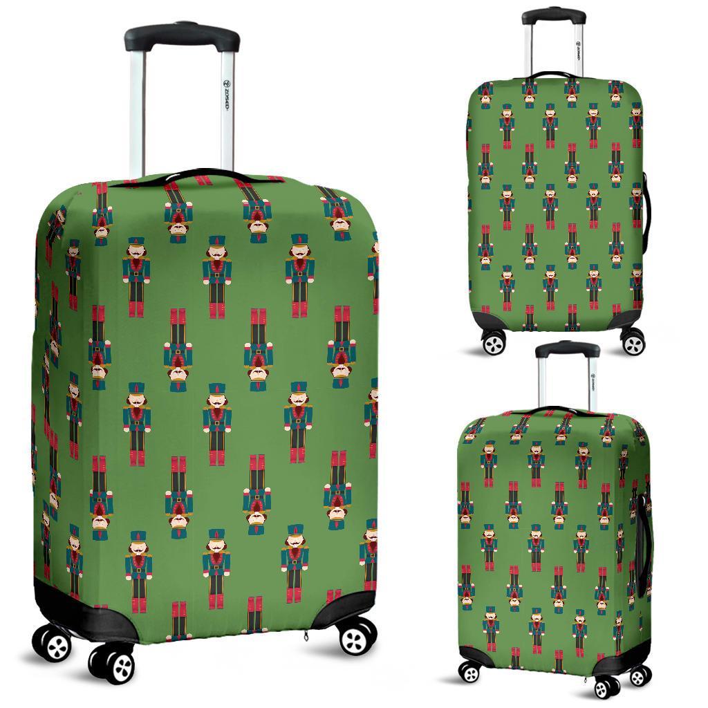 Nutcracker Green Pattern Print Luggage Cover Protector-grizzshop