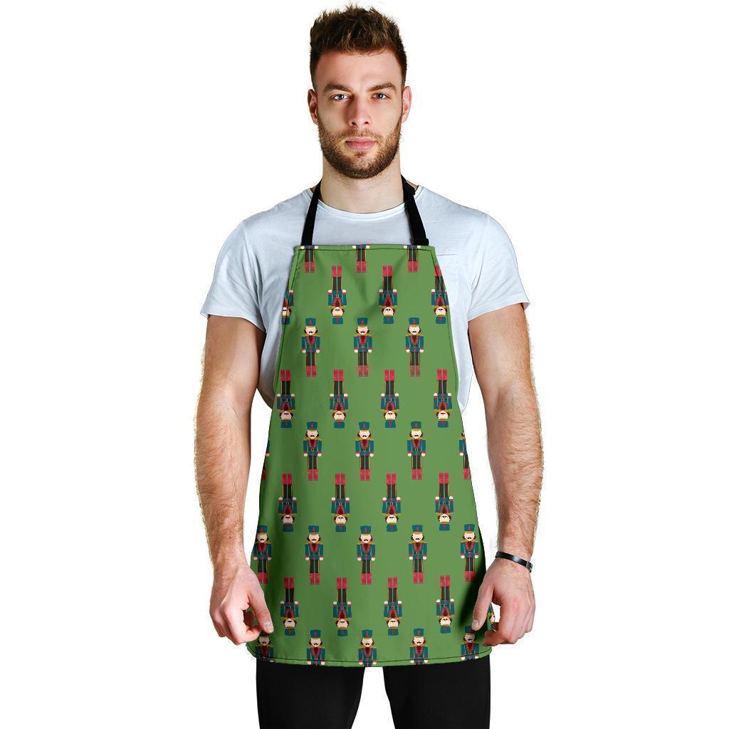 Nutcracker Green Pattern Print Men's Apron-grizzshop