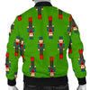 Nutcracker Green Pattern Print Men's Bomber Jacket-grizzshop