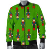 Nutcracker Green Pattern Print Men's Bomber Jacket-grizzshop