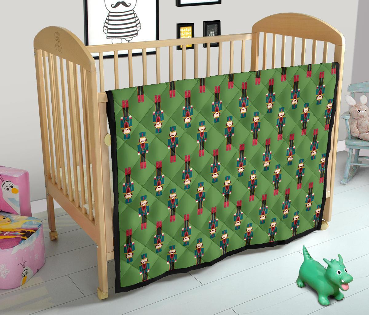 Nutcracker Green Pattern Print Quilt-grizzshop