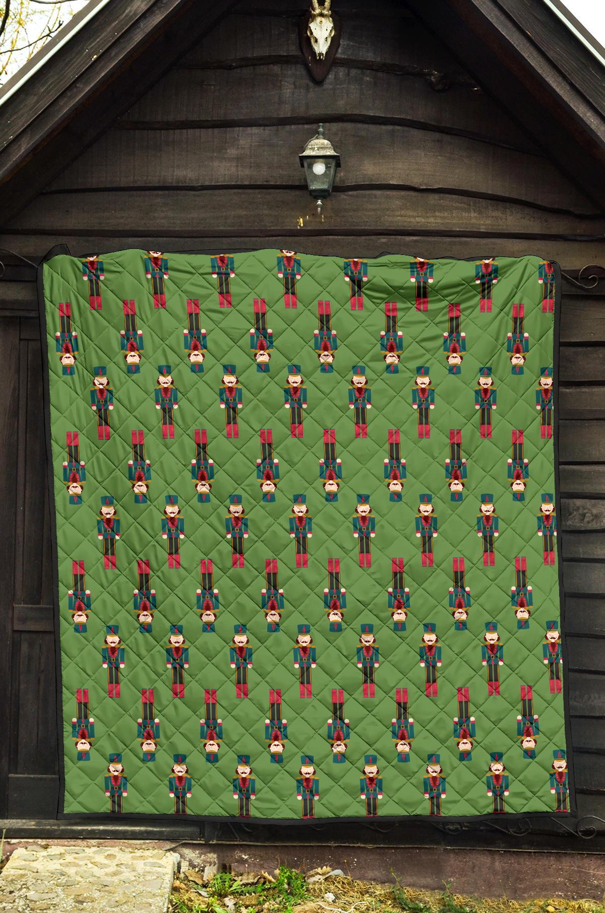 Nutcracker Green Pattern Print Quilt-grizzshop