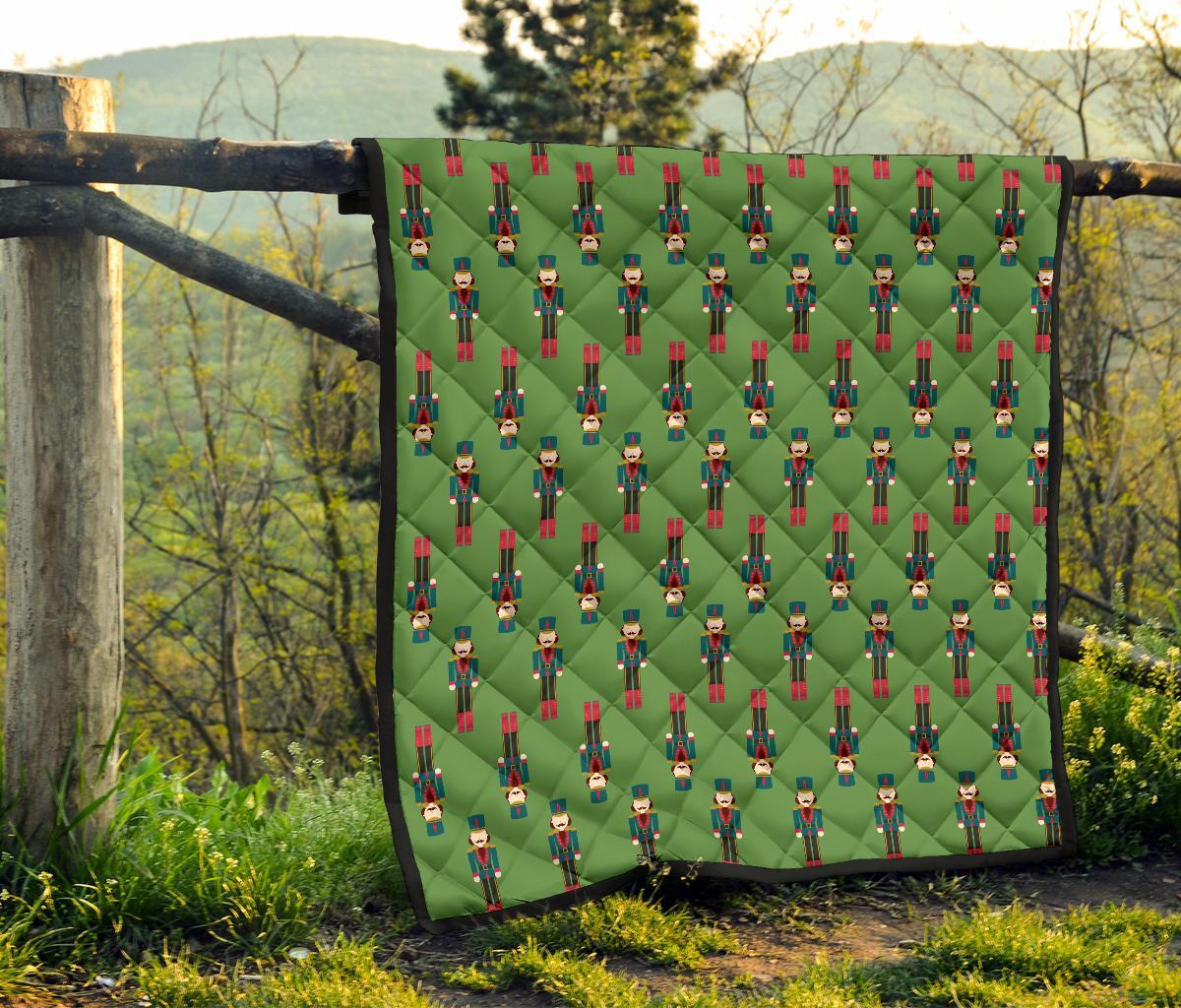 Nutcracker Green Pattern Print Quilt-grizzshop