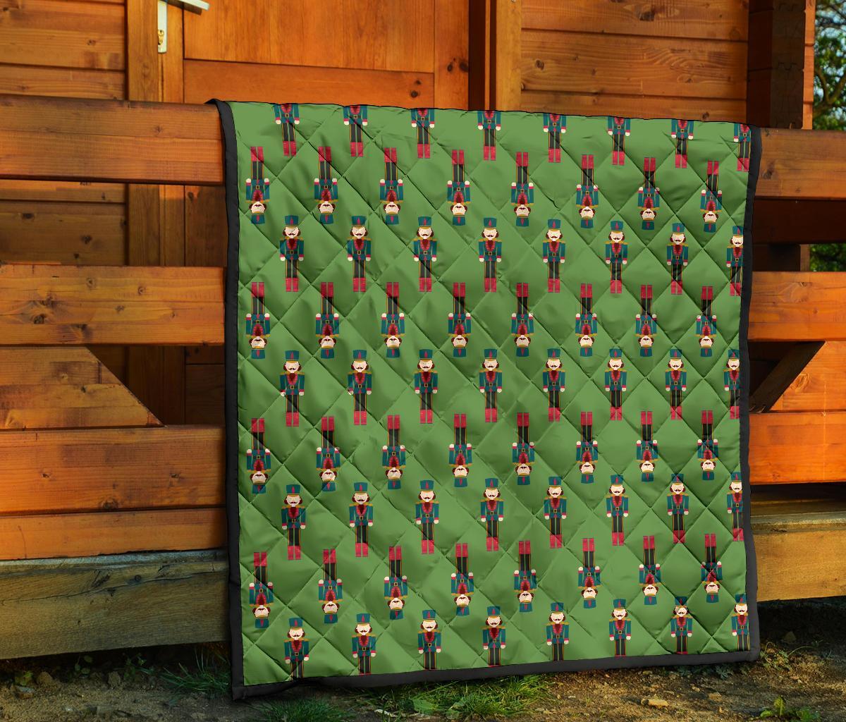 Nutcracker Green Pattern Print Quilt-grizzshop