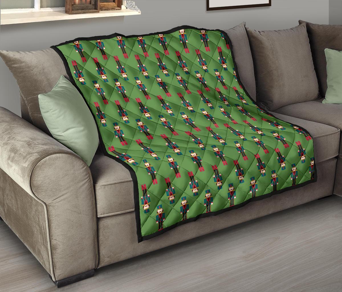 Nutcracker Green Pattern Print Quilt-grizzshop