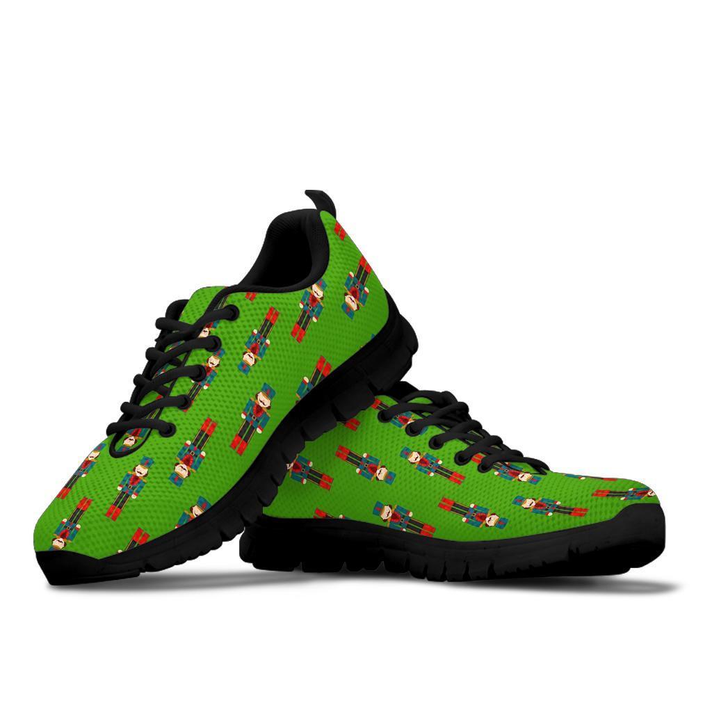 Nutcracker Green Pattern Print Sneaker Shoes For Men Women-grizzshop