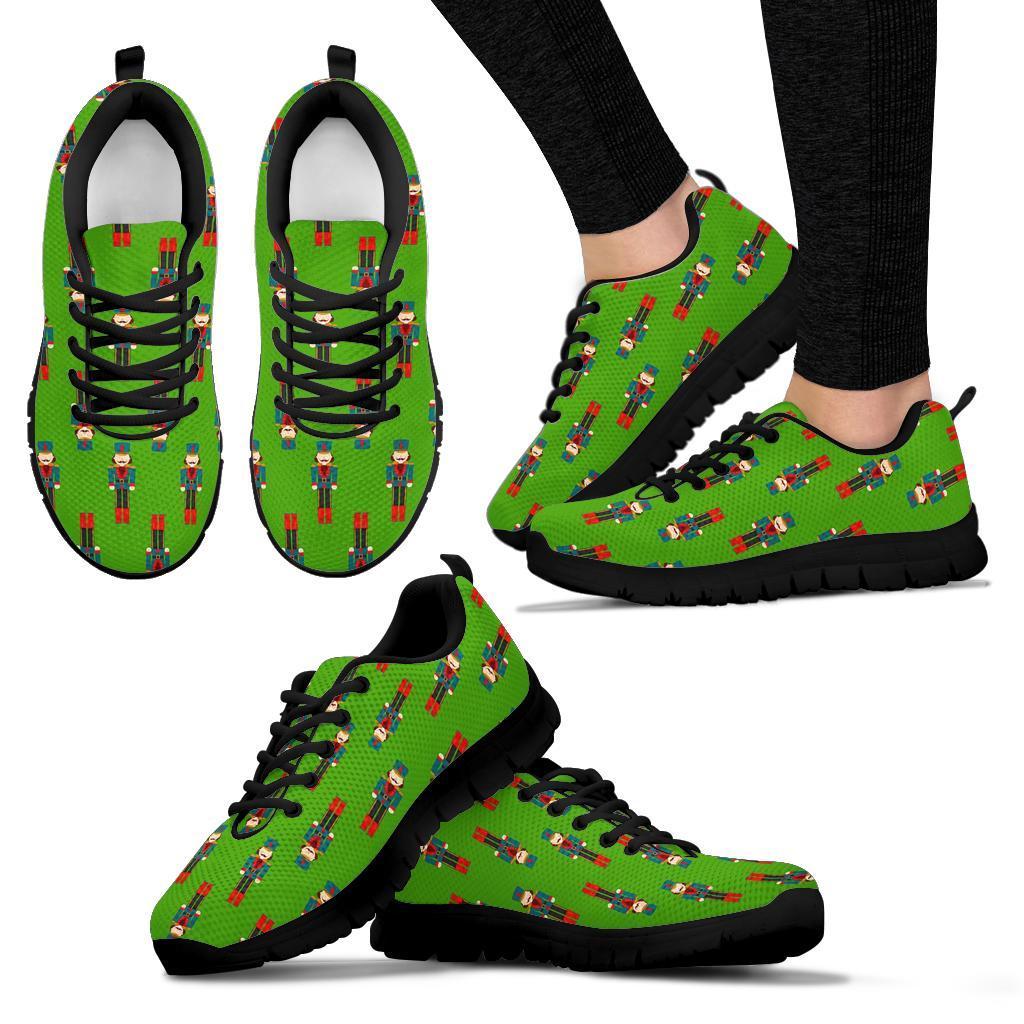 Nutcracker Green Pattern Print Sneaker Shoes For Men Women-grizzshop