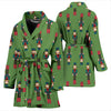 Nutcracker Green Pattern Print Women Long Robe-grizzshop