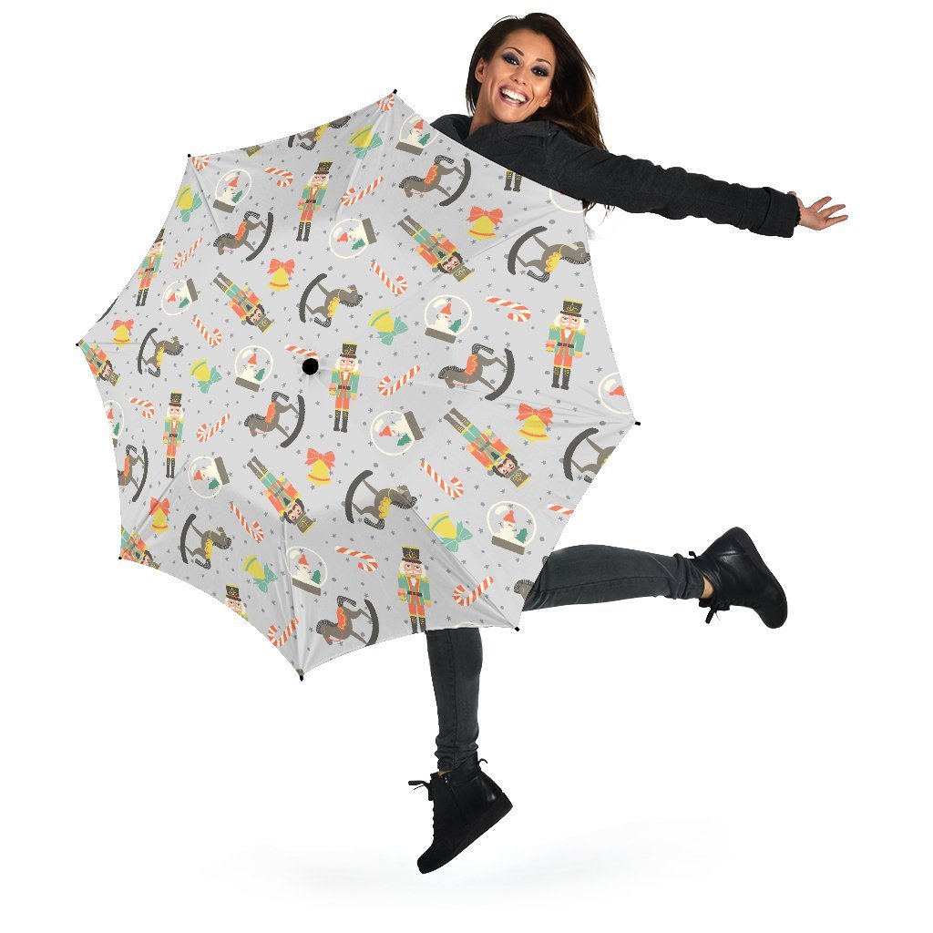 Nutcracker Pattern Print Automatic Foldable Umbrella-grizzshop