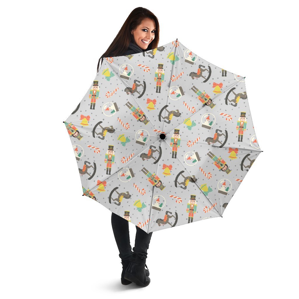 Nutcracker Pattern Print Automatic Foldable Umbrella-grizzshop