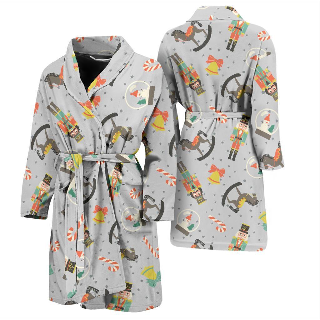 Nutcracker Pattern Print Men Long Robe-grizzshop