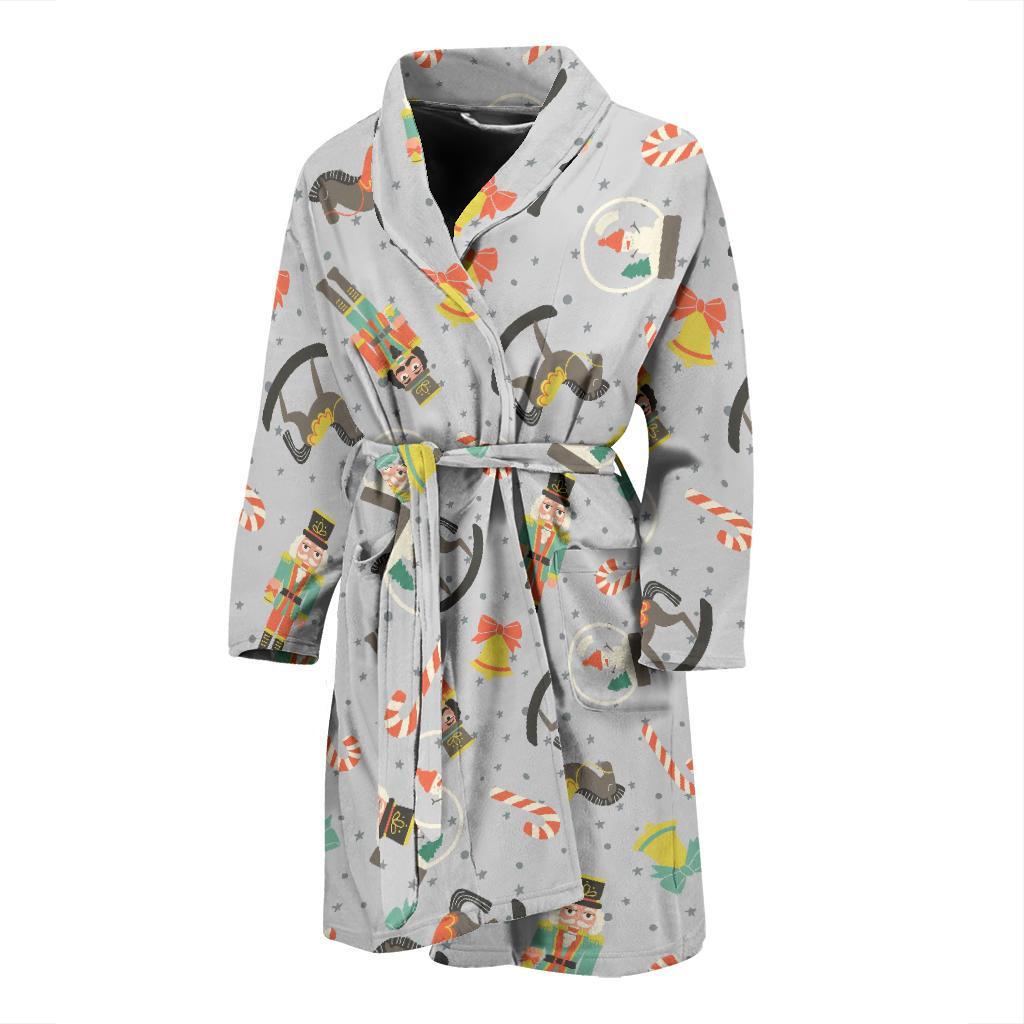 Nutcracker Pattern Print Men Long Robe-grizzshop