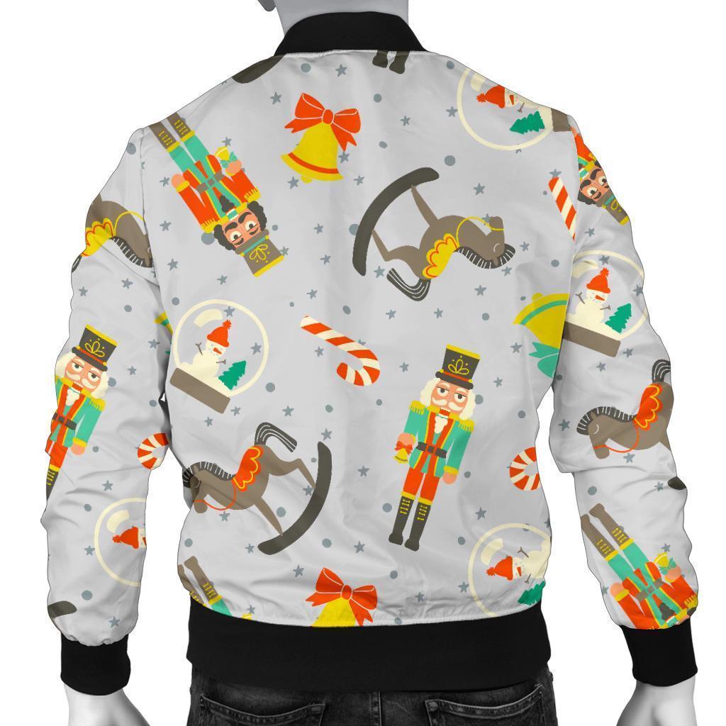 Nutcracker Pattern Print Men's Bomber Jacket-grizzshop