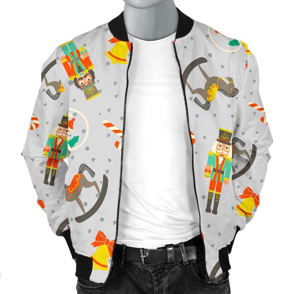 Nutcracker Pattern Print Men's Bomber Jacket-grizzshop