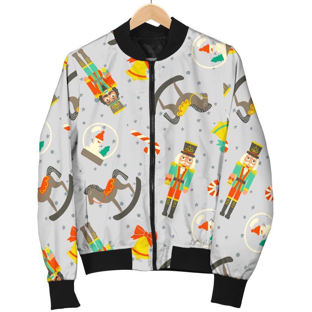 Nutcracker Pattern Print Men's Bomber Jacket-grizzshop