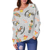 Nutcracker Pattern Print Women Off Shoulder Sweatshirt-grizzshop