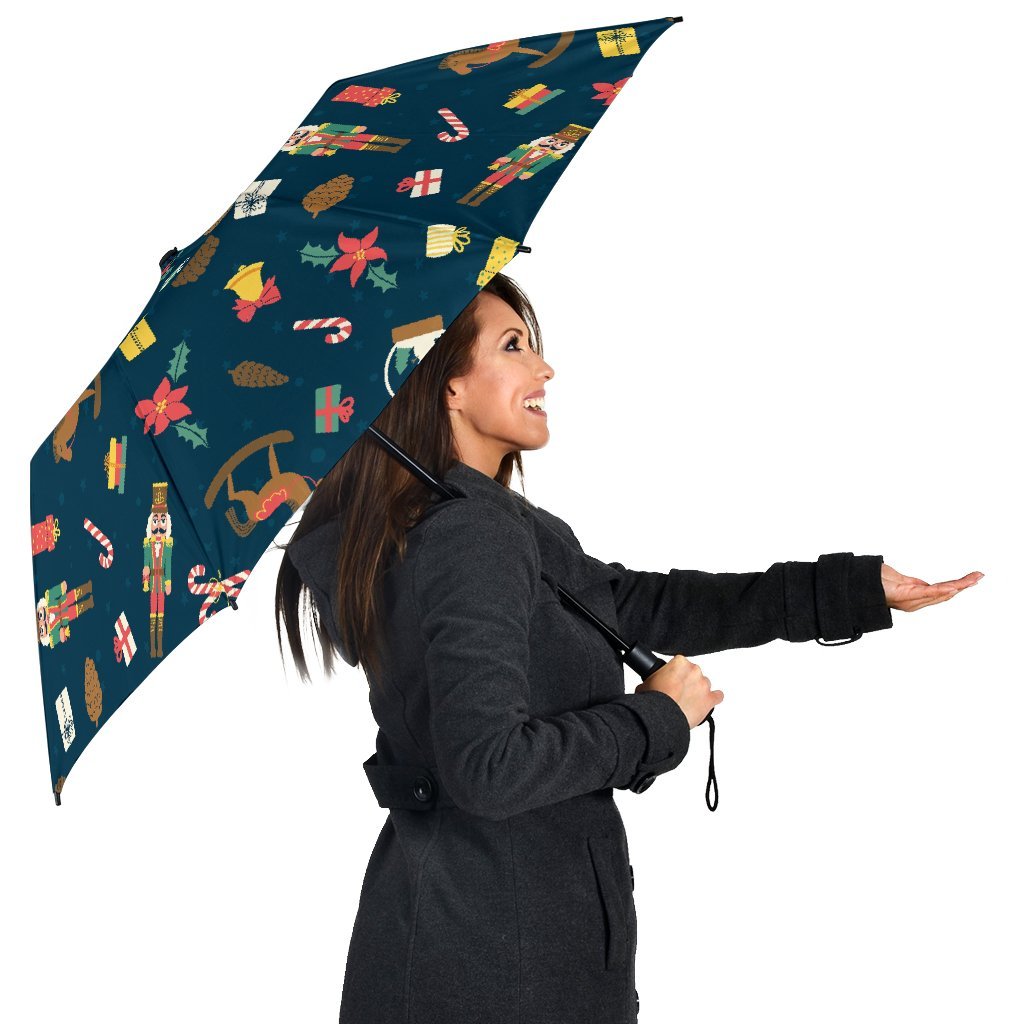 Nutcracker Print Pattern Automatic Foldable Umbrella-grizzshop