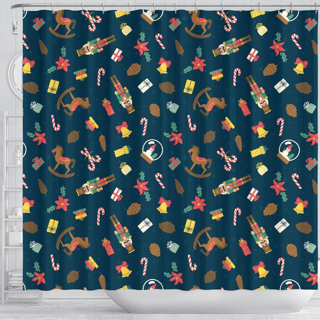 Nutcracker Print Pattern Bathroom Shower Curtain-grizzshop