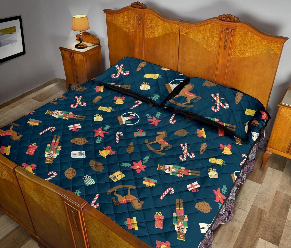 Nutcracker Print Pattern Bed Set Quilt-grizzshop