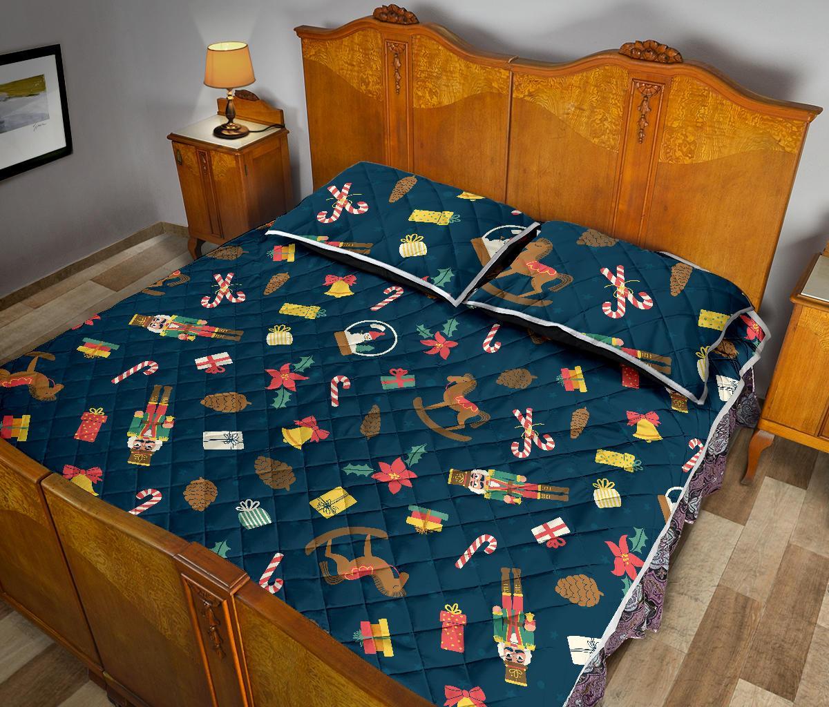 Nutcracker Print Pattern Bed Set Quilt-grizzshop