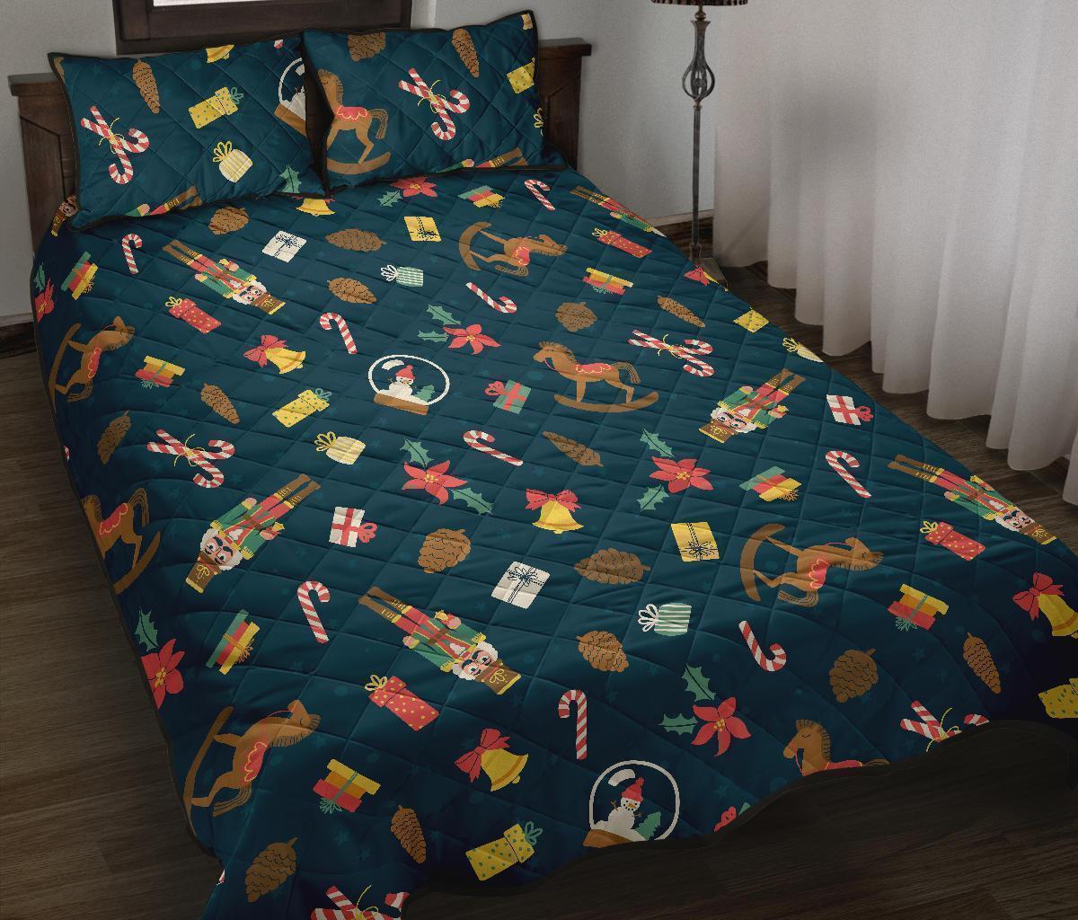 Nutcracker Print Pattern Bed Set Quilt-grizzshop