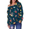 Nutcracker Print Pattern Women Off Shoulder Sweatshirt-grizzshop