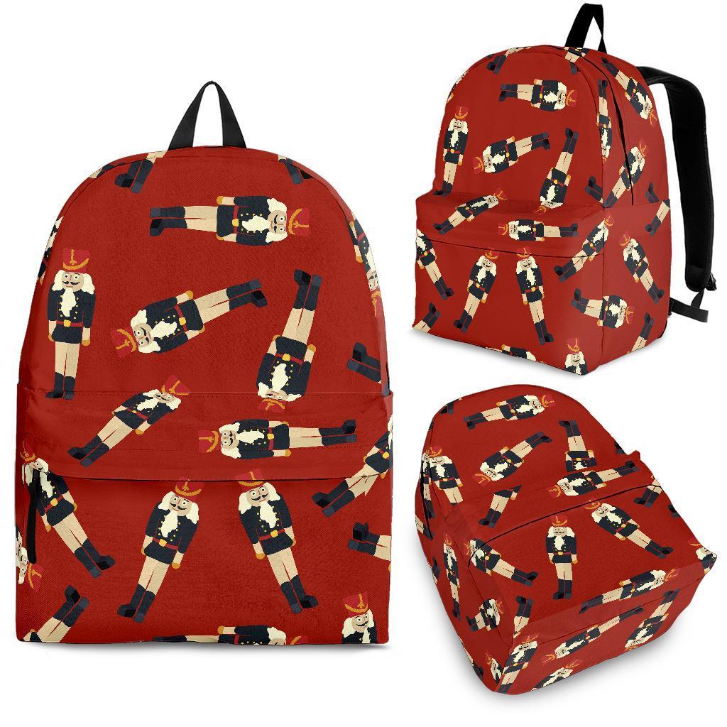 Nutcracker Red Pattern Print Backpack-grizzshop