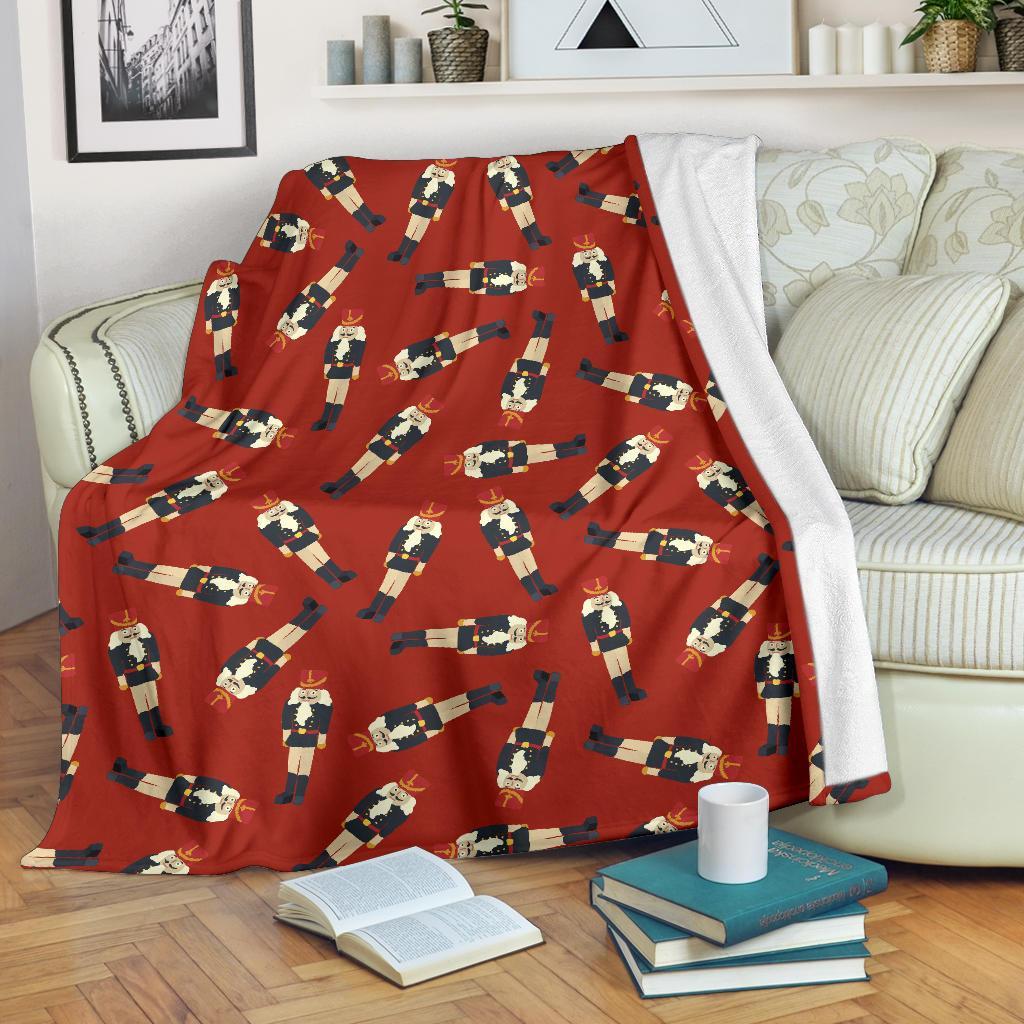 Nutcracker Red Pattern Print Blanket-grizzshop