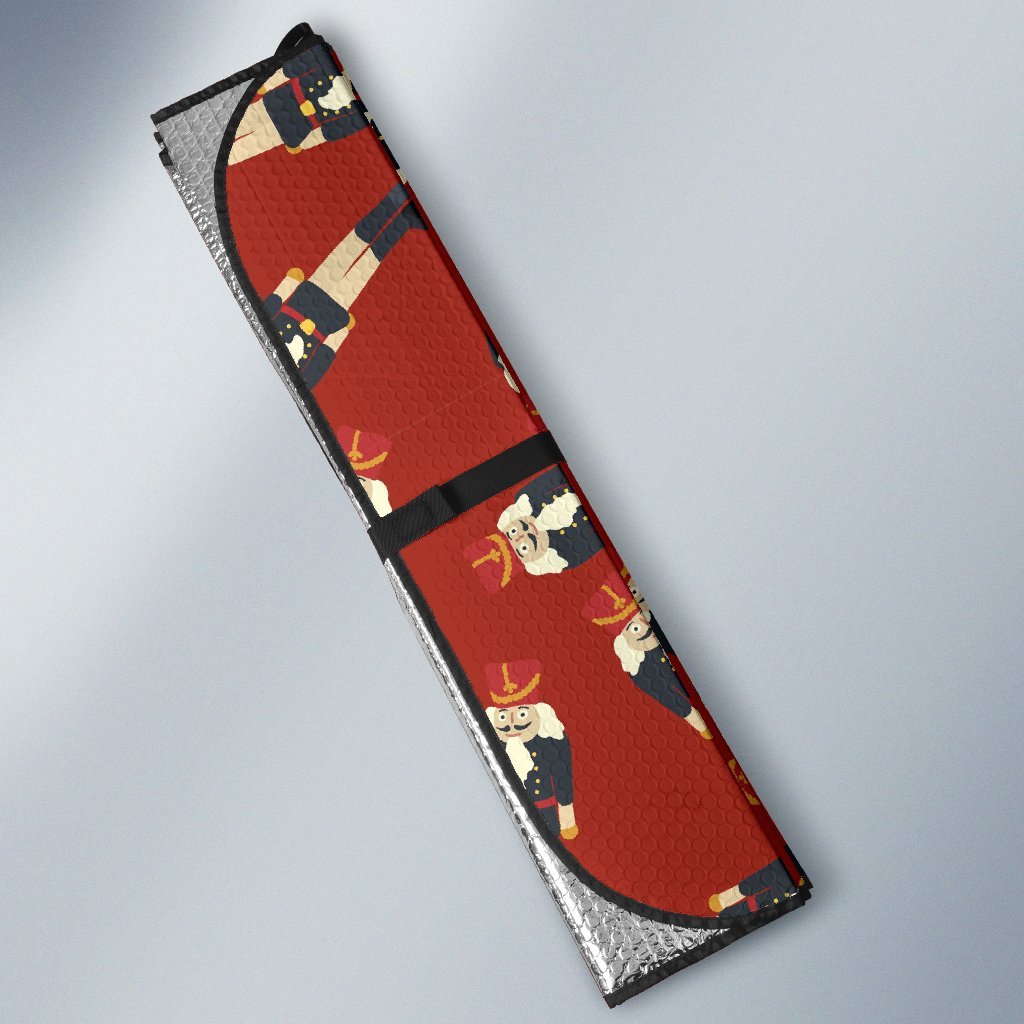 Nutcracker Red Pattern Print Car Sun Shade-grizzshop