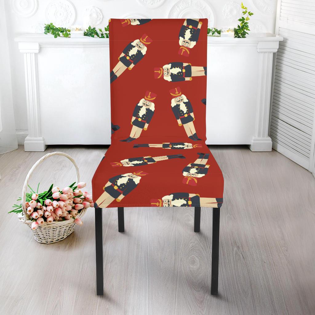 Nutcracker Red Pattern Print Chair Cover-grizzshop