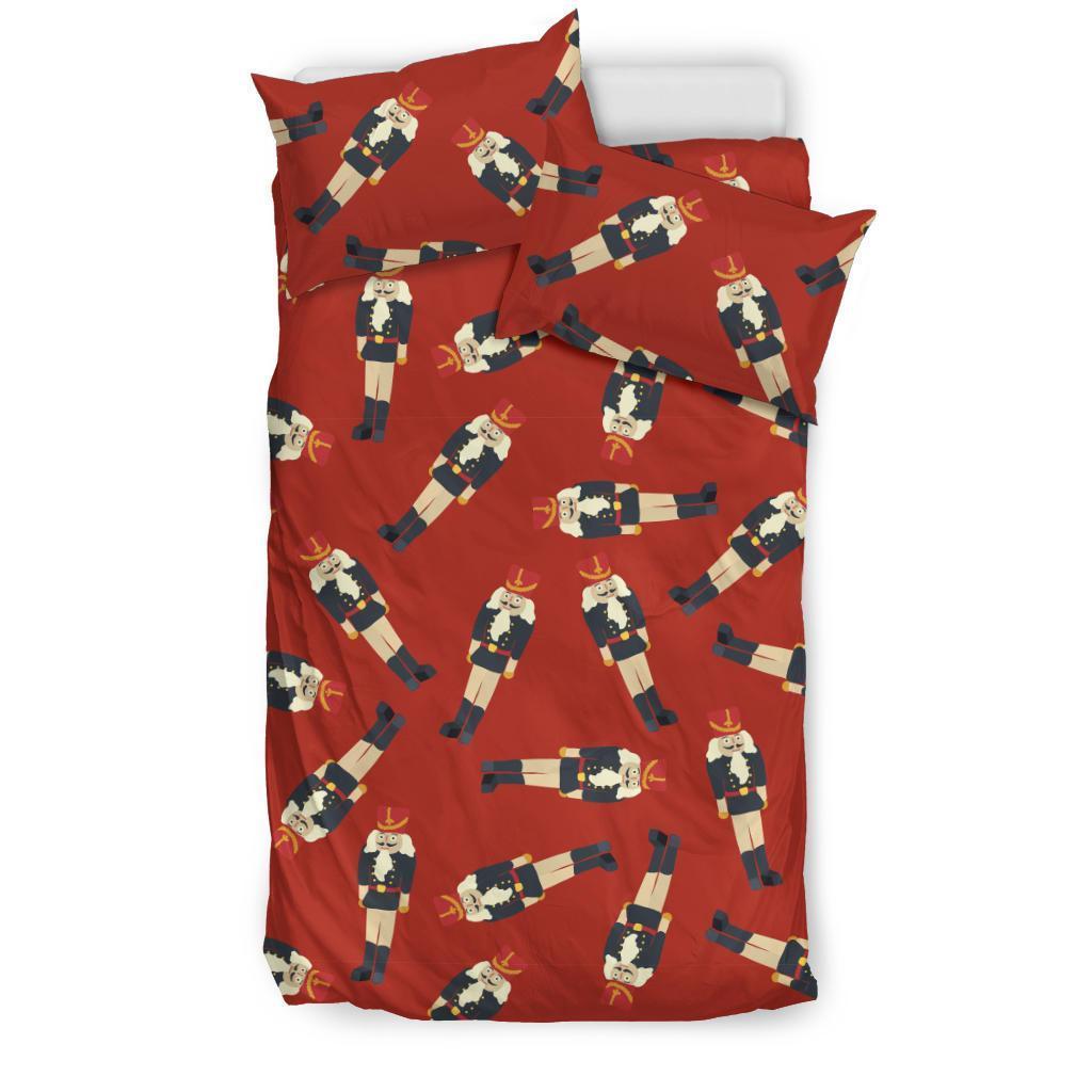 Nutcracker Red Pattern Print Duvet Cover Bedding Set-grizzshop