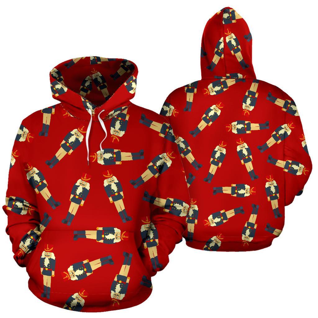 Nutcracker Red Pattern Print Men Women Pullover Hoodie-grizzshop