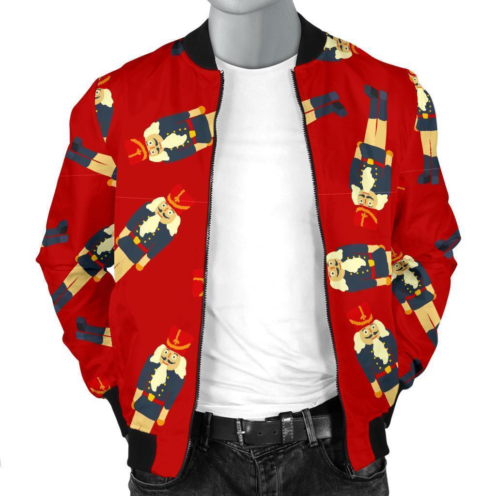 Nutcracker Red Pattern Print Men's Bomber Jacket-grizzshop