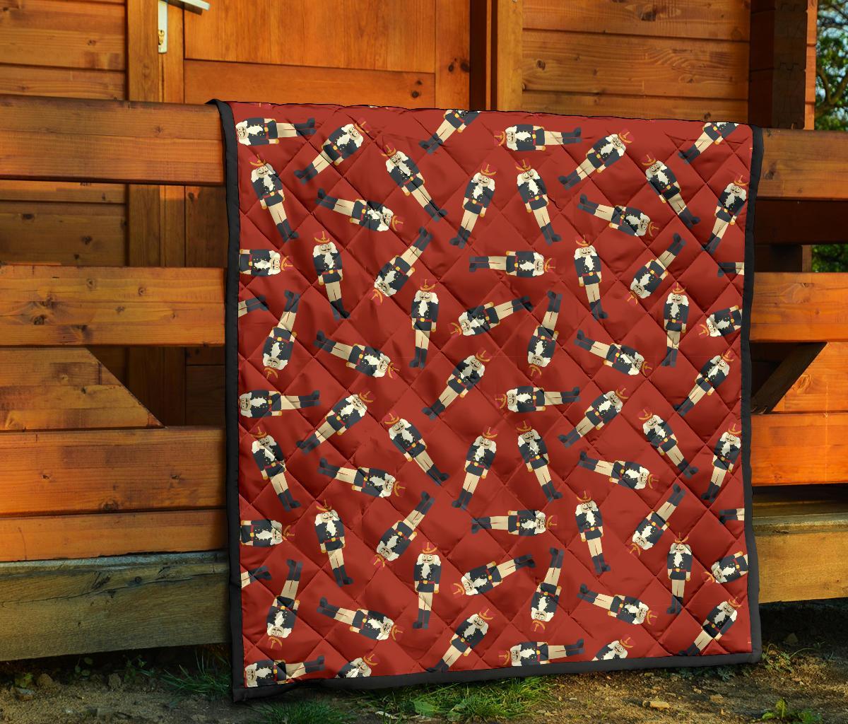 Nutcracker Red Pattern Print Quilt-grizzshop