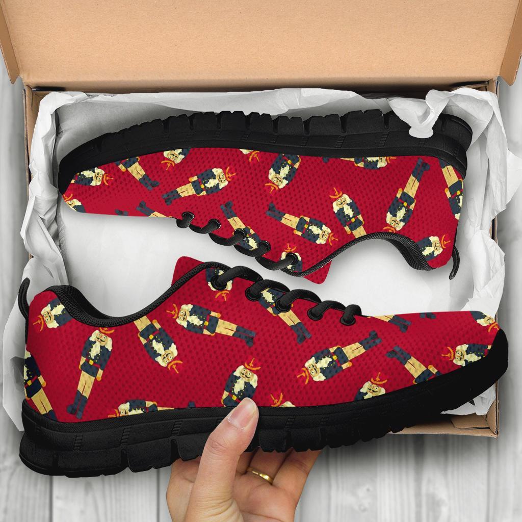 Nutcracker Red Pattern Print Sneaker Shoes For Men Women-grizzshop