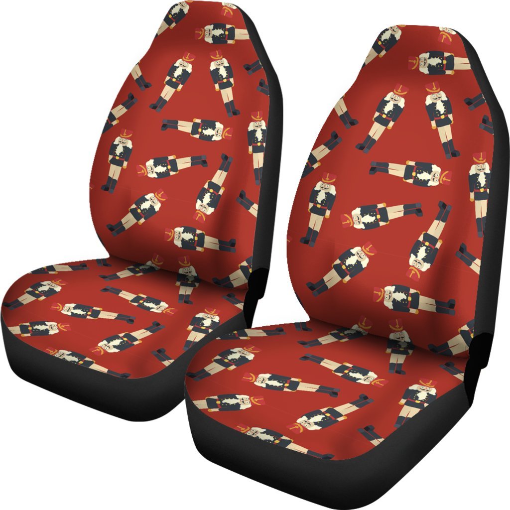 Nutcracker Red Pattern Print Universal Fit Car Seat Covers-grizzshop