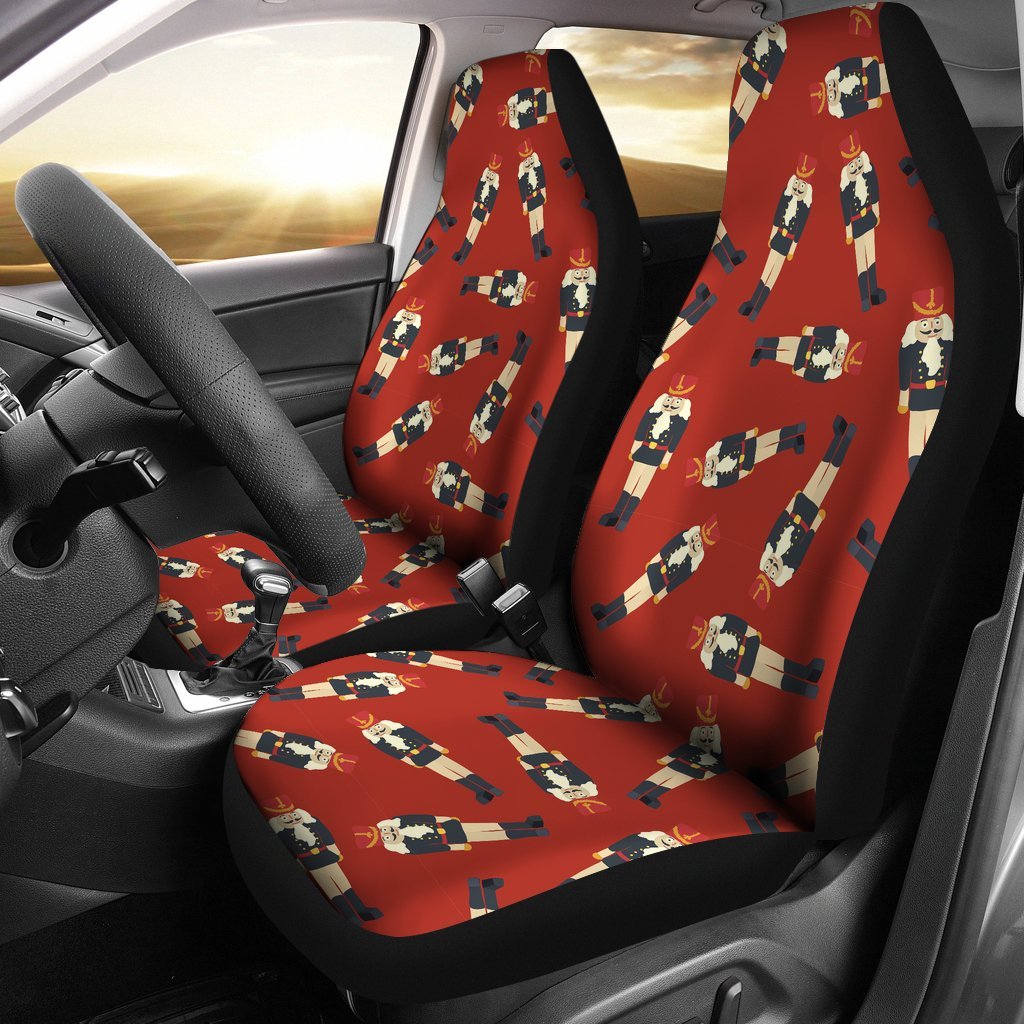 Nutcracker Red Pattern Print Universal Fit Car Seat Covers-grizzshop