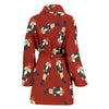 Nutcracker Red Pattern Print Women Long Robe-grizzshop