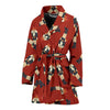 Nutcracker Red Pattern Print Women Long Robe-grizzshop